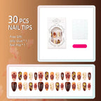 Press-On Nails Floral Acrylic Reusable