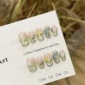 Press-On Nails Floral Adhesive-Backed Reusable