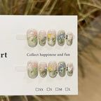 Press-On Nails Floral Adhesive-Backed Reusable