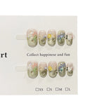 Press-On Nails Floral Adhesive-Backed Reusable