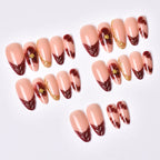 Press-On Nails Floral Almond Shape Reusable