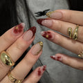 Press-On Nails Floral Almond Shape Reusable
