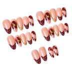 Press-On Nails Floral Almond Shape Reusable