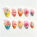 Press-On Nails Floral Art Easy Application Chip-Resistant