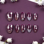Press-On Nails Floral Artwork Acrylic Peel & Stick