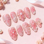 Press-On Nails Floral & Butterfly Easy Application
