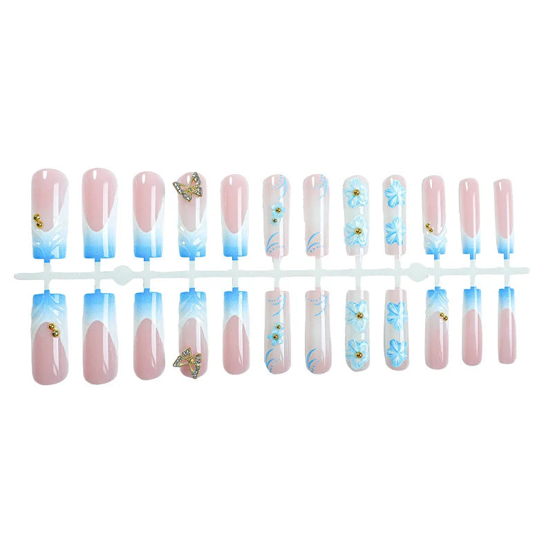 Press-On Nails Floral & Butterfly Reusable Adhesive Tabs