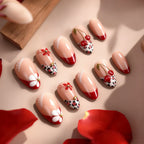 Press-On Nails Floral & Cherry Design Easy Application