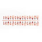 Press-On Nails Floral & Cherry Design Easy Application