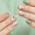 Press-On Nails Floral Design 24-Piece Easy Application