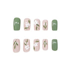 Press-On Nails Floral Design 24-Piece Easy Application