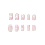 Press-On Nails Floral Design 24-Piece Easy Application & Non-Toxic