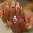 Press-On Nails Floral Design 30-Piece