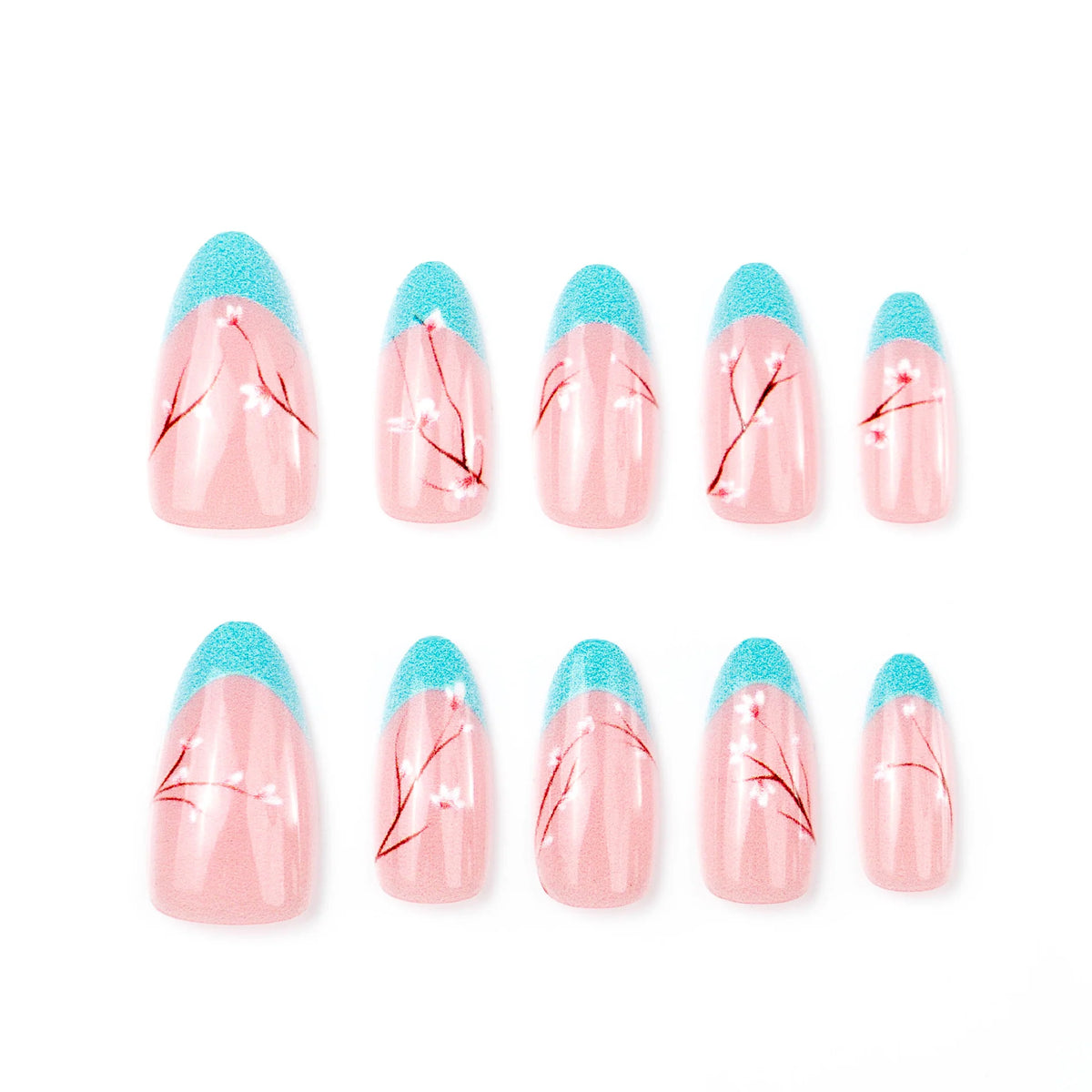 Press-On Nails Floral Design Adhesive Backing & Long-Lasting Wear