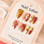 Press-On Nails Floral Design & Adhesive Included