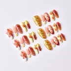 Press-On Nails Floral Design & Adhesive Included