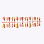 Press-On Nails Floral Design & Adhesive Included