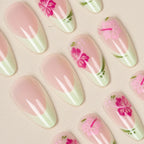Press-On Nails Floral Design Adhesive Kit Comfortable Fit