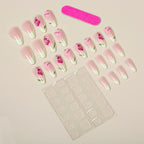 Press-On Nails Floral Design Adhesive Kit Comfortable Fit