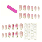 Press-On Nails Floral Design Adhesive Kit Comfortable Fit