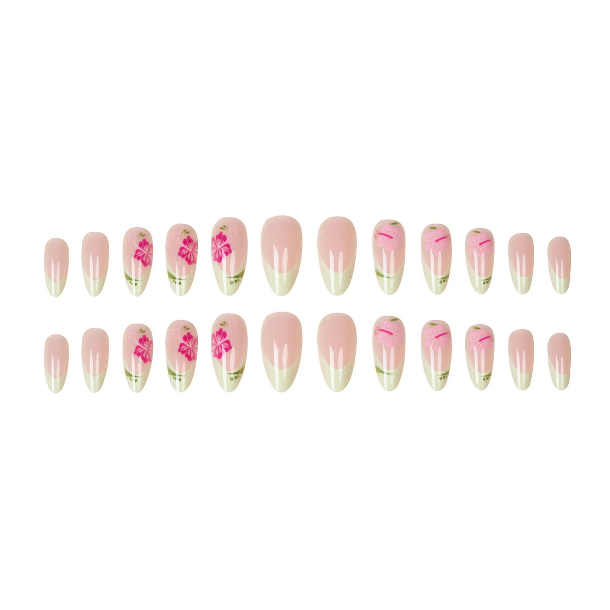 Press-On Nails Floral Design Adhesive Kit Comfortable Fit