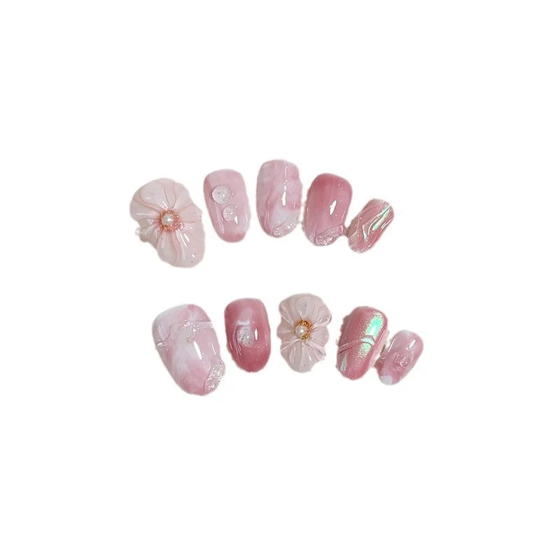 Press-On Nails Floral Design Adhesive Tabs
