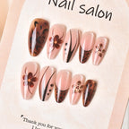 Press-On Nails Floral Design Adhesive Tabs Comfortable Fit