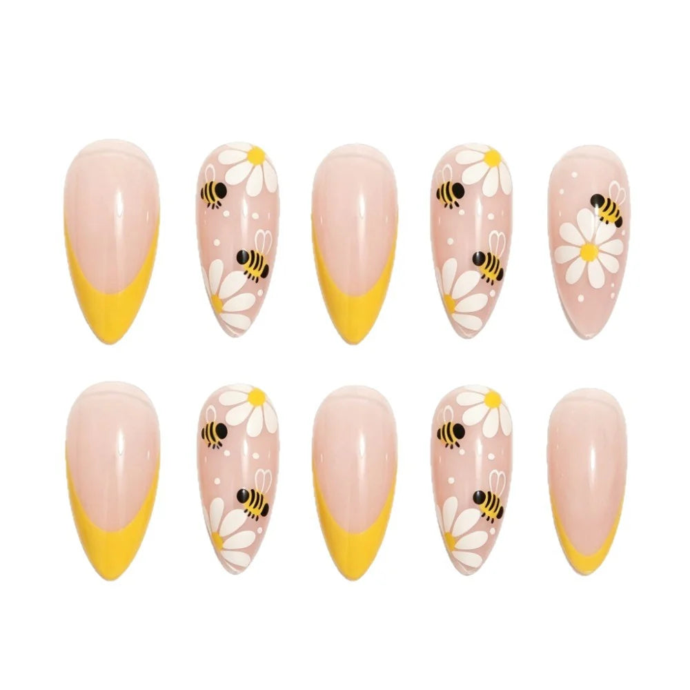 Press-On Nails Floral Design Comfort Fit & Long-Lasting