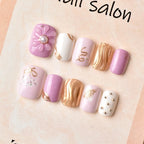 Press-On Nails Floral Design Comfort Fit & Strong Adhesive