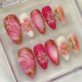 Press-On Nails Floral Design Durable & Easy Application
