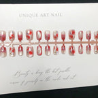 Press-On Nails Floral Design Durable Multiple Sizes