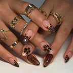 Press-On Nails Floral Design Durable & Reusable