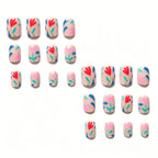 Press-On Nails Floral Design Easy Application