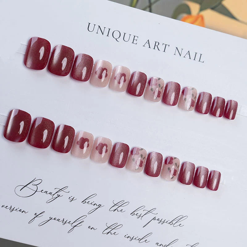 Press-On Nails Floral Design & Easy Application