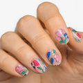 Press-On Nails Floral Design Easy Application