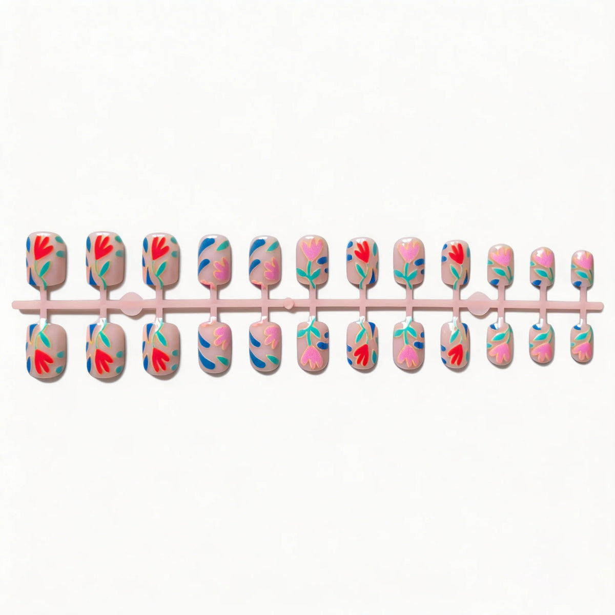 Press-On Nails Floral Design Easy Application