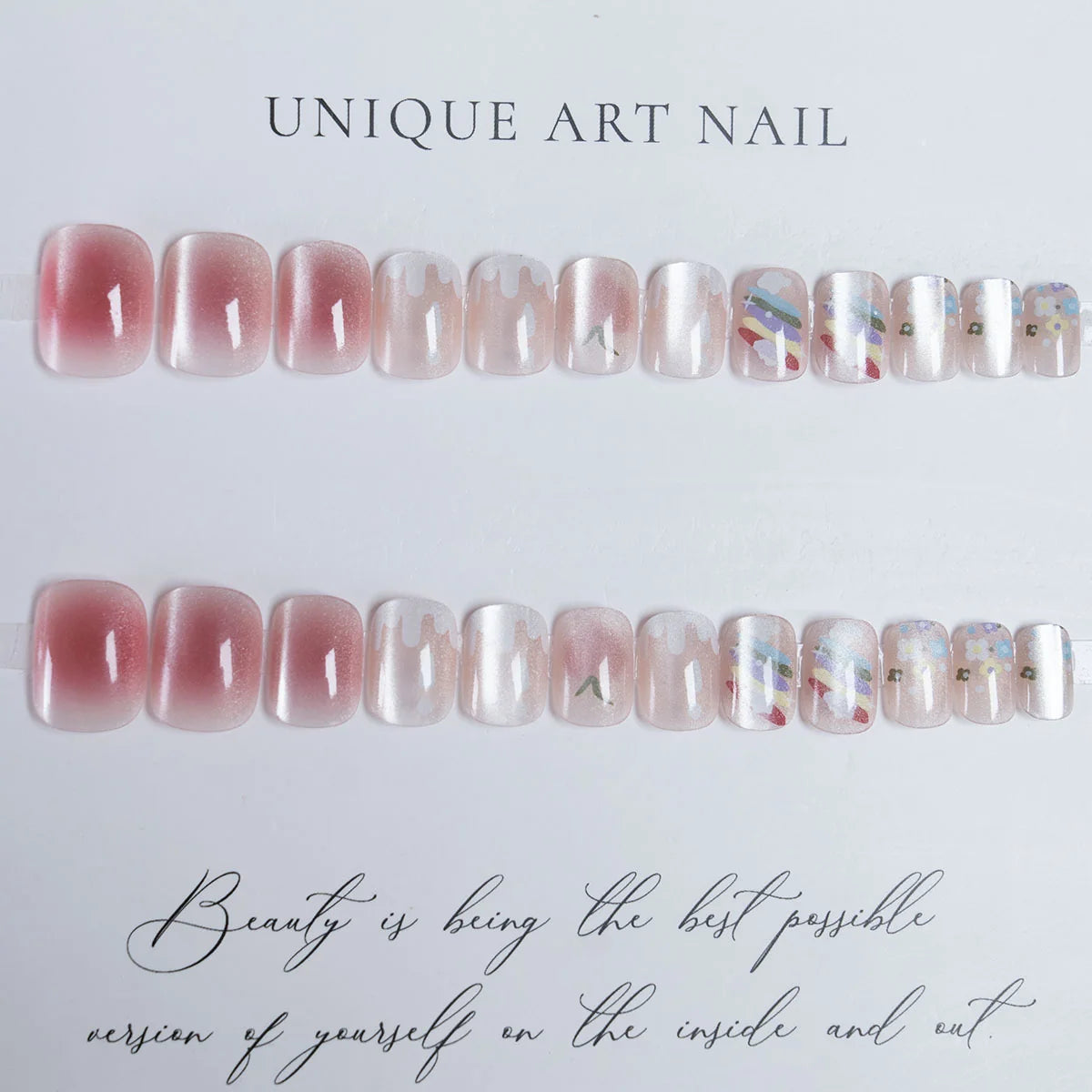Press-On Nails Floral Design Easy Application & Comfortable Fit