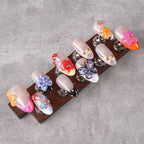 Press-On Nails Floral Design Easy Application & Long-Lasting