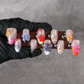 Press-On Nails Floral Design Easy Application & Long-Lasting