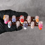 Press-On Nails Floral Design Easy Application & Long-Lasting