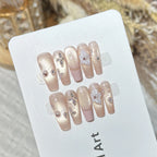 Press-On Nails Floral Design Easy Application & Long-Lasting Wear