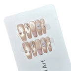 Press-On Nails Floral Design Easy Application & Long-Lasting Wear