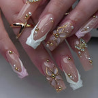 Press-On Nails Floral Design Easy Application & Reusable