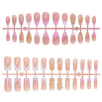 Press-On Nails Floral Design Easy Application & Reusable