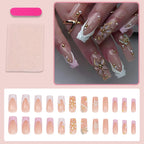 Press-On Nails Floral Design Easy Application & Reusable