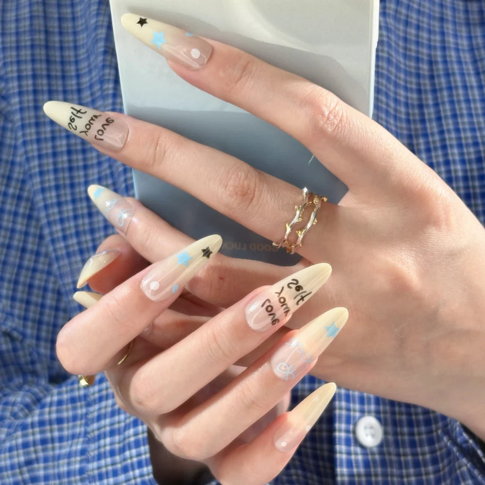 Press-On Nails Floral Design Full-Cover Multiple Sizes
