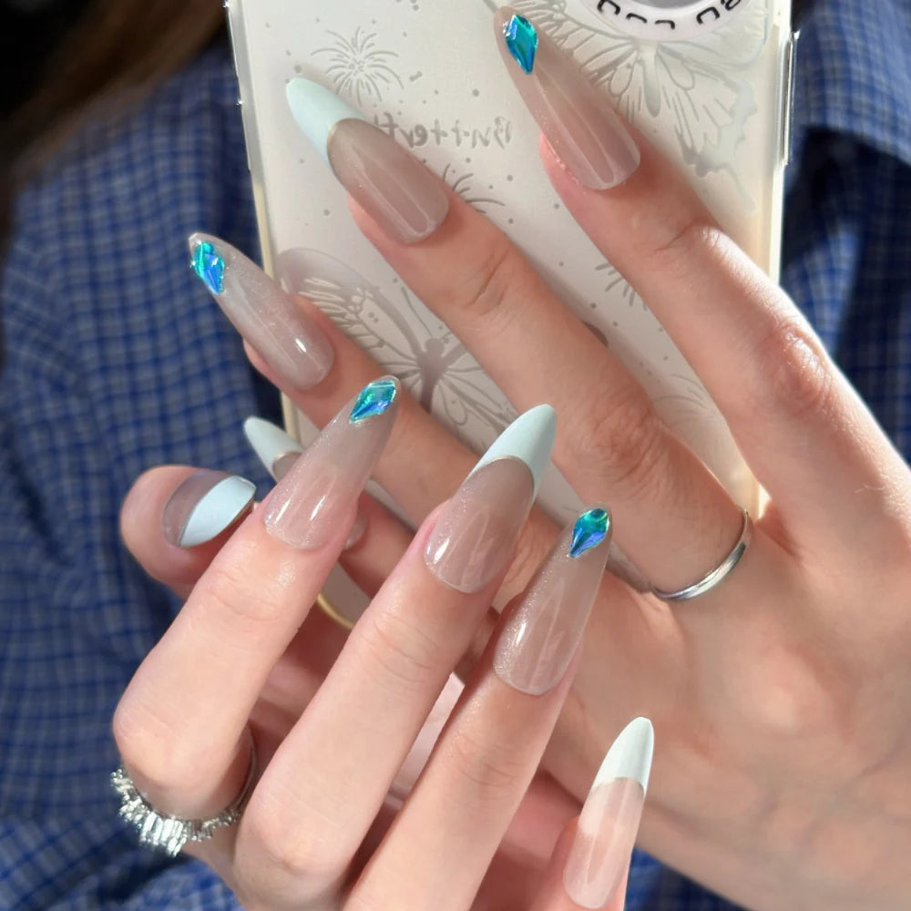 Press-On Nails Floral Design Full-Cover Multiple Sizes