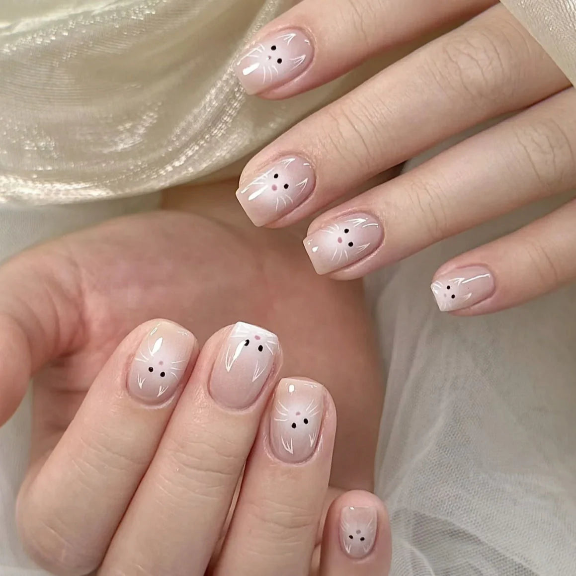 Press-On Nails Floral Design Full-Cover Multiple Sizes