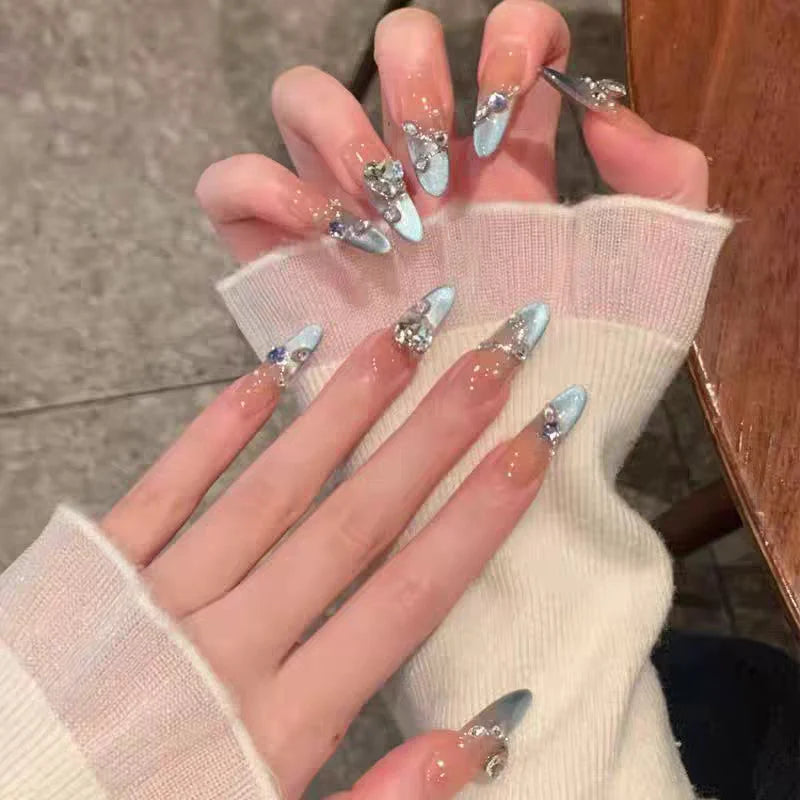 Press-On Nails Floral Design Full-Cover Multiple Sizes