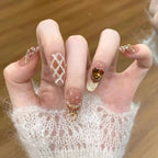 Press-On Nails Floral Design Full-Cover Multiple Sizes